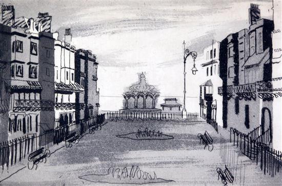 John Piper (1903-1992) Regency Square and Bedford Square, Brighton 9 x 12.5in.